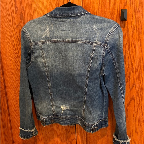 EUC, ENJEAN JEAN JACKET, a little distress, fabric melts onto your frame, SMALL - Picture 6 of 13